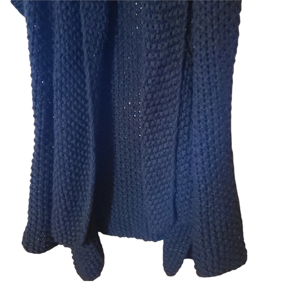 Cassis black short-sleeved wool  long opened cardigan sweater - Picture 2 of 12
